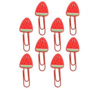 Kichvoe Trombones pour Papier en Pvc Rouge de Pastèque, 8pcs, Polyvalents et Faciles à Clipser, Maison Études