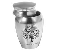 Kichvoe Urne Funéraire en Alliage Métallique Argenté pour Cendres de Chien ou Chat Petite Urne Commémorative Compacte et Hermétique pour Conserver Souvenirs D’Animaux de Compagnie