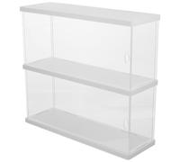 Kichvoe Vitrine et Transparente à Double Couche en Acrylique Blanc Grosse Capacité, Protection L'humidité Affichage Clair pour Figurines d'action et Cosmétiques