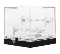 Kichvoe Vitrine transparente à 3 niveaux en acrylique pour pierres, roches et cristaux - Coffret de rangement transparent pour minéraux et collections - 5,5 x 5,5 x 5,1 cm