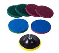 Kichwit Lot de 6 brosses à récurer pour carrelage alimenté par perceuse, 2 rigidités différentes, avec Embout pour perceuse, pour Nettoyer Les Grandes Zones Plates (perceuse Non Incluse), 12,7 cm
