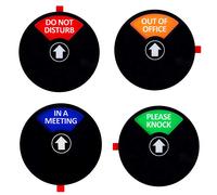 Kichwit Panneau de confidentialité « Do Not Disturb », panneau « Out of Office », panneau « Please Knock », panneau « In a Meeting », panneau de conférence pour bureaux, 12,7 cm, noir
