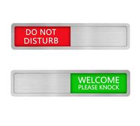 Kichwit Panneau « Do Not Disturb » en acier inoxydable, panneau de confidentialité pour bureaux ou maisons, panneau « Welcome Please Knock », argenté
