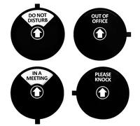 Kichwit Panneau « Do Not Disturb », panneau « Out of Office », « Please Knock », « In a Meeting », panneau de bureau, panneau de conférence pour bureaux, noir et blanc