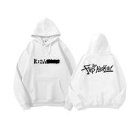 Kick-F Retournez-Le, frappez-Le! Album à Capuche 2025 Support imprimé Merch Sweat-Shirt Chemises en Coton(White,S)