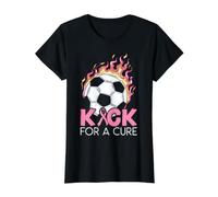 Kick for A Cure Football Player Sensibilisation au Cancer du Sein T-Shirt Graphique avec Valeur