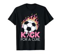 Kick for A Cure Football Player Sensibilisation au Cancer du Sein T-Shirt Graphique avec Valeur