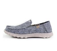 Kickback Couch Classic Mocassins Slip-on en Toile pour Homme - Chaussures Décontractées pour l’Été, la Plage et Les Voyages avec Semelle Antidérapante et Confort Toute la Journée - Blue Grey, EU 45