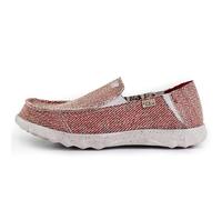 Kickback Couch Classic Mocassins Slip-on en Toile pour Homme - Chaussures Décontractées pour l’Été, la Plage et Les Voyages avec Semelle Antidérapante et Confort Toute la Journée - Oat Red, EU 40
