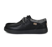 Kickback Haven - Mocassins pour Hommes - Couleur Black Full Grain Leather - Chaussures légères et décontractées pour Hommes - Tige en Cuir et Daim Souple - Lacets élastiques Ajustables - Taille EU 44