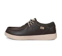 Kickback Haven - Mocassins pour Hommes - Couleur Java Full Grain Leather - Chaussures légères et décontractées pour Hommes - Tige en Cuir et Daim Souple - Lacets élastiques Ajustables - Taille EU 44