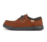 Kickback Haven - Mocassins pour Hommes - Couleur Red Brown Leather - Chaussures légères et décontractées pour Hommes - Tige en Cuir et Daim Souple - Lacets élastiques Ajustables - Taille EU 41