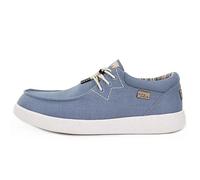 Kickback Haven Mocassins Slip-on Style Sneakers pour Homme en Lin - Chaussures Décontractées avec Lacets Élastiques Ajustables - Confort Quotidien pour l’Été - Light Blue, EU 42