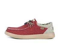 Kickback Haven Mocassins Slip-on Style Sneakers pour Homme en Toile - Chaussures Décontractées avec Lacets Élastiques Ajustables - Confort Quotidien pour l’Été - Red, EU 43