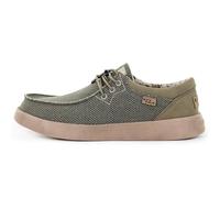 Kickback Haven Mocassins Slip-on Style Sneakers pour Homme en Toile - Chaussures Décontractées avec Lacets Élastiques Ajustables - Confort Quotidien pour l’Été - Khaki, EU 41