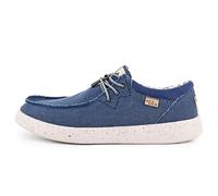 Kickback Haven Mocassins Slip-on Style Sneakers pour Homme en Toile - Chaussures Décontractées avec Lacets Élastiques Ajustables - Confort Quotidien pour l’Été - Blue, EU 42