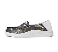 Kickback Rizzo Mocassins Slip-on pour Femme en Lin - Chaussures Décontractées d’Été avec Talon Rabattable pour Un Confort Quotidien - Black Linen, EU 38