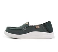 Kickback Rizzo Mocassins Slip-on pour Femme en Lin - Chaussures Décontractées d’Été avec Talon Rabattable pour Un Confort Quotidien - Dark Green Linen, EU 36