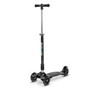 Micro | Kickboard Compact | Trottinette 3 Roues | Guidon Ajustable | Pliable | Planche Flexible | 12-Adulte | Noir