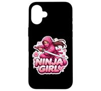 Kickbox Kickbox pour Femme Ninja Girl Féminin Fleur Arts Martiaux Karaté Coque pour iPhone 16 Plus