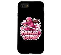 Kickbox Kickbox pour Femme Ninja Girl Féminin Fleur Arts Martiaux Karaté Coque pour iPhone SE (2020) / 7/8