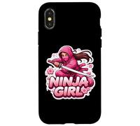 Kickbox Kickbox pour Femme Ninja Girl Féminin Fleur Arts Martiaux Karaté Coque pour iPhone X/XS