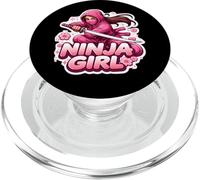 Kickbox Kickbox pour Femme Ninja Girl Féminin Fleur Arts Martiaux Karaté PopSockets PopGrip pour MagSafe