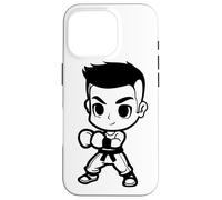 Kickboxing Kid Comic Look Taekwondo Sanda Coque pour iPhone 16 Pro