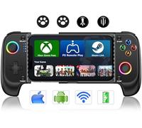 KICKDOT Manette de téléphone sans fil pour iPhone/Android avec joystick Hall, manette de jeu mobile pour iOS, compatible Xbox Game Pass, PlayStation, Steam Link, Call of Duty, Roblox, Cloud Gamepad