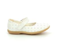 Kickers Ambellie Babies fille blanc cuir - chaussures enfant confort scratch 35