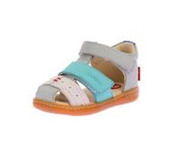 Kickers Bazar, Sandales Garçon, Vert Blanc Casse Turquois, 27