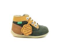 KICKERS Mixte bébé BONZIP-2 Plat Oxford, Kaki Jaune Camel, 19 EU