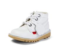 Kickers Bottines classiques Kick Hi pour enfant avec fermeture éclair | Extra confortables | Durabilité accrue | Qualité supérieure, blanc, 28 EU