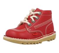 Kickers Bottines classiques unisexes en cuir pour enfants avec fermeture éclair | Matériau à base de plantes | Extra confortables | Durabilité accrue | Qualité supérieure, Rouge, 10 UK Child