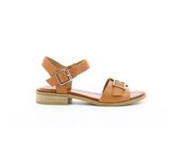 Kickers Bucidi Sandales compensées femme cuir camel - fermeture boucle 36
