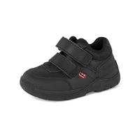 Kickers Chaussures d'école Unisexes Playflex Lo Vel en Cuir | Look Intelligent au Quotidien | Coupe Confortable au Quotidien, rembourrées pour Une Utilisation Toute la journée, Noir, 23 EU