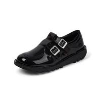 Kickers Chaussures en Cuir pour Femme T Bar Double, Noir, 41 EU