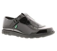 Kickers Chaussures Femmes Travail École Fragma T Bar Boucle Noir Taille UK