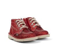 Kickers Chaussures Unisexes pour Enfant T Bar Glitter Text, Rouge, 11 UK Child