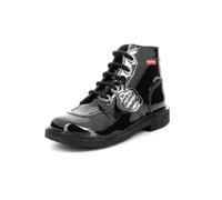 Kickers KICK COL Botte Bottines souple pour Mixte Enfant, Noir Vernis, 37 EU