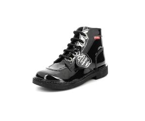 Kickers Col, Bottillons Mixte, Noir Vernis, 31