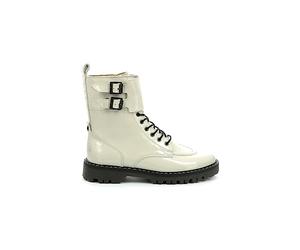 Kickers Deckranger, Bottillons Femme, Blanc Casse Vernis, 38