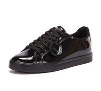 Kickers Femme Tovni Lacer Low-Top Trainer | Casual Shoe Basket, Noir Verni, 38 EU