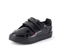Kickers Garçon Fille Tovni Twin Vel Chaussures d'école à Fermeture Facile, Noir Verni, 21.5 EU