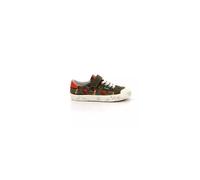 Kickers Gody - Baskets basses garçon kaki, textile, fermeture scratch 31