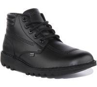 KICKERS Hi Haut Rembourré Hommes Lacet Cuir Bottines Bottes en Noir Pointure 6-