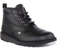 KICKERS Hi Haut Tumble Cuir Premium Couture Hommes Bottes Noir Taille 6 - 12