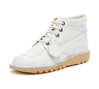 Kickers Hi White Leather Boots-UK 3 / EU 36