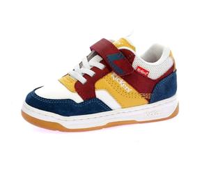 Kickers KICKARTING,Sneakers Bas Kids Blanc Bordeaux Bleu, 25 EU