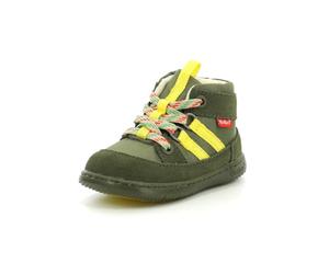 Kickers Kickbubblo, Bottillons Mixte, Kaki Jaune, 21